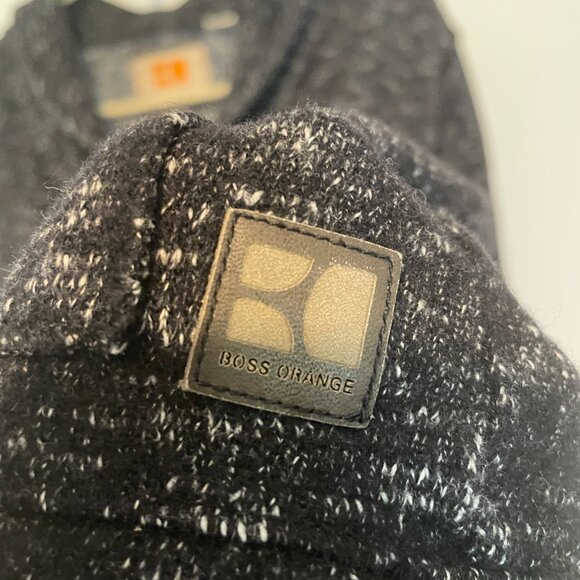 BOSS ORANGE Thick Cardigan Sweater Jacket - black and white, pockets - Picture 10 of 10